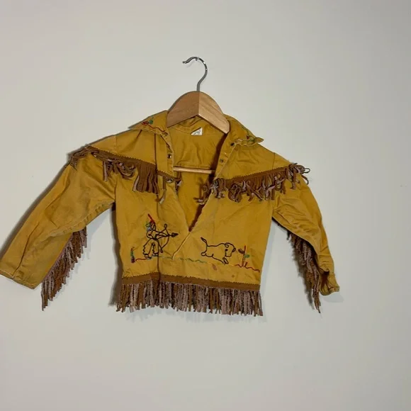 Vintage 50s Walls of Texas Western Embroidered Fringe Jacket - Picture 1 of 4